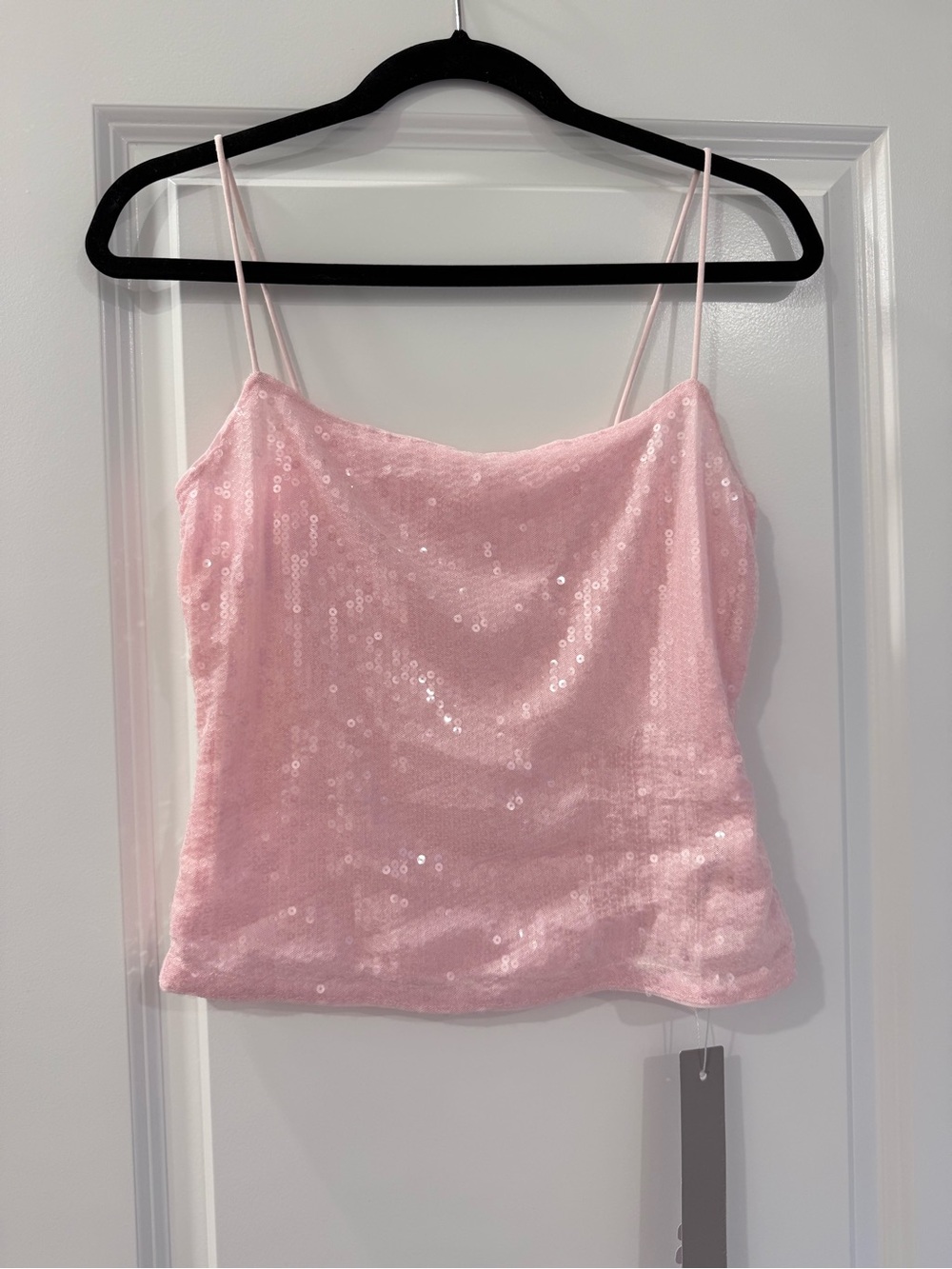 NWT Baby Pink Spaghetti Strap Sequin